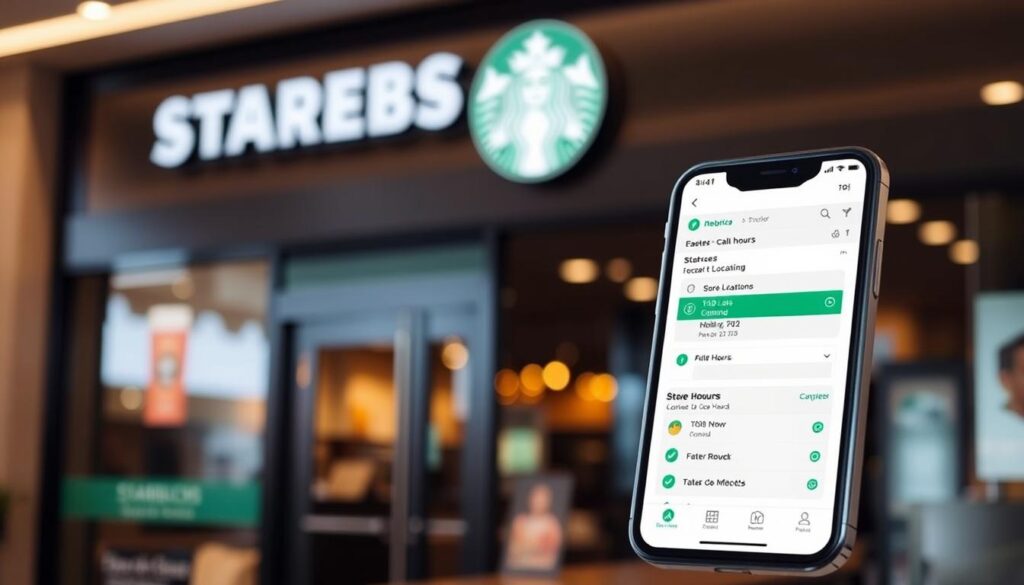 A modern, sleek digital interface displays a user-friendly Starbucks store hours checker. The foreground features a stylized smartphone or tablet screen with a clean, minimalist design. The interface showcases a calendar, store locator, and interactive tools to easily browse and compare Starbucks locations' Easter hours. The middle ground presents a subtle, blurred Starbucks storefront in the background, hinting at the real-world context. The scene is lit by soft, warm lighting, creating a professional, polished aesthetic. The overall mood is one of efficiency, accessibility, and the seamless integration of digital and physical Starbucks experiences. A modern, sleek digital interface displays a user-friendly Starbucks store hours checker. The foreground features a stylized smartphone or tablet screen with a clean, minimalist design. The interface showcases a calendar, store locator, and interactive tools to easily browse and compare Starbucks locations' Easter hours. The middle ground presents a subtle, blurred Starbucks storefront in the background, hinting at the real-world context. The scene is lit by soft, warm lighting, creating a professional, polished aesthetic. The overall mood is one of efficiency, accessibility, and the seamless integration of digital and physical Starbucks experiences.